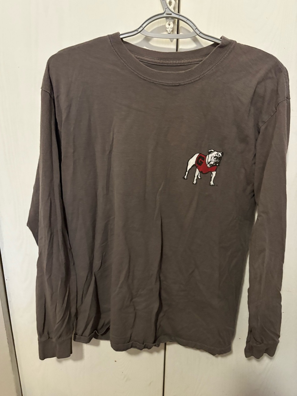 Georgia Bulldogs Women's Flower Long Sleeve Gray  T Shirt